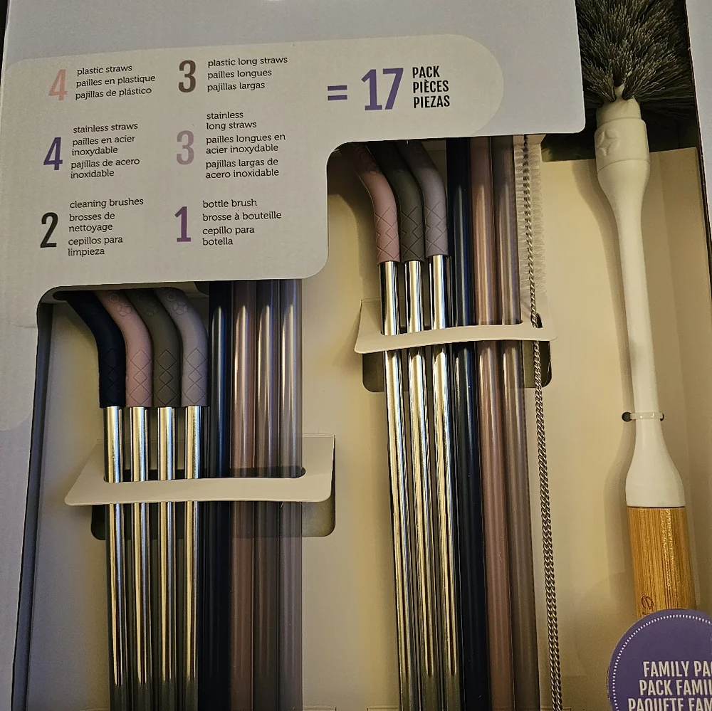 Ello 17-piece Straw and Bottle Brush Set